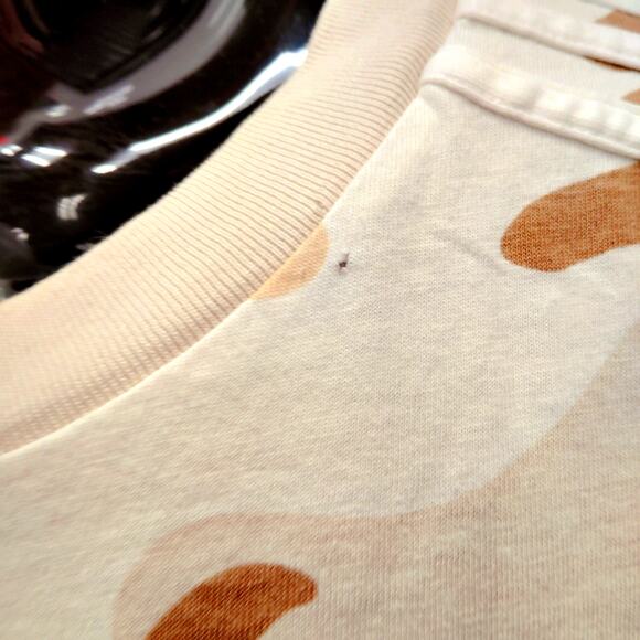 adidas Shirt Mens Medium Beige Camouflage 3 Stripes Long Sleeve Crew Neck Tee - Picture 5 of 8